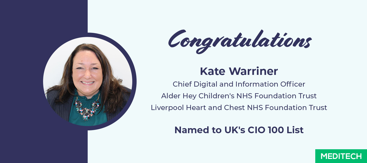Kate Warriner top 100 UK CIOS 2022