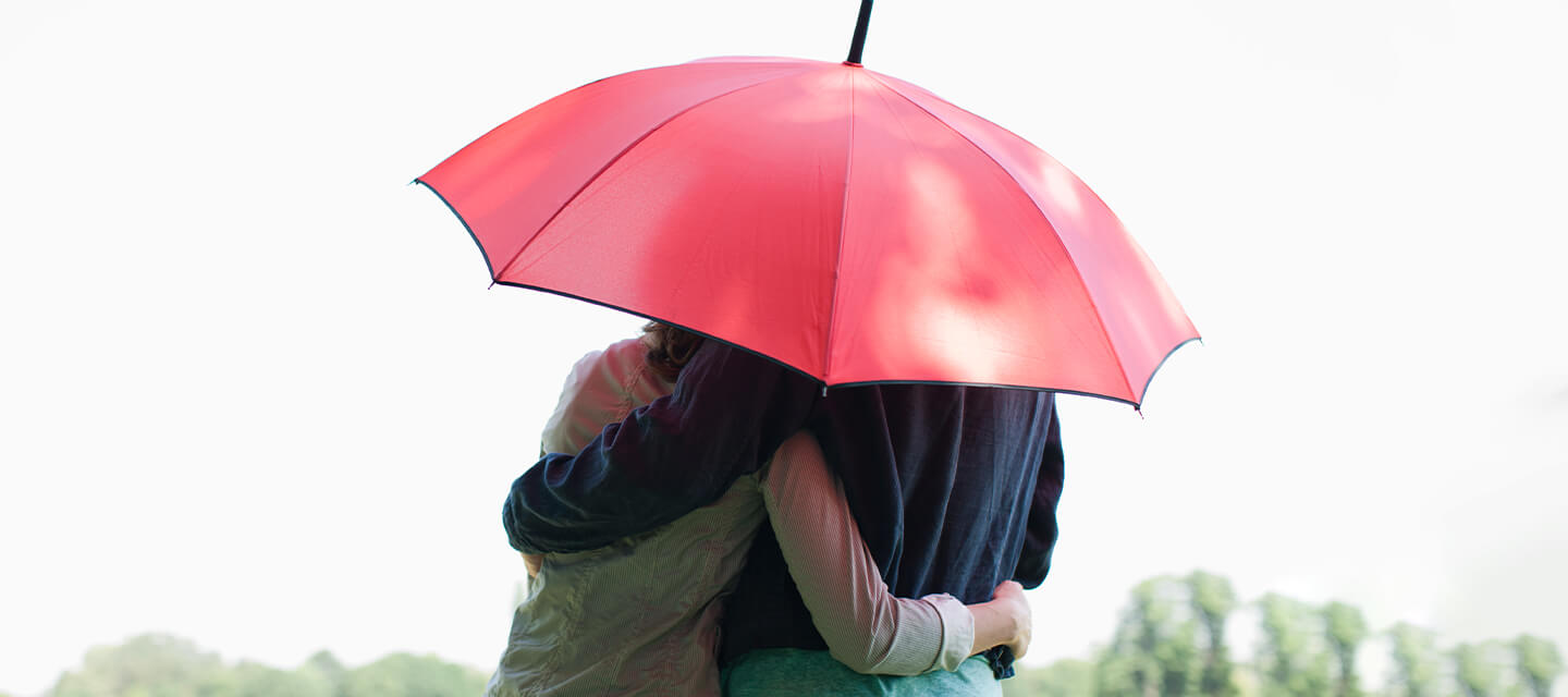 two people under an umbrella