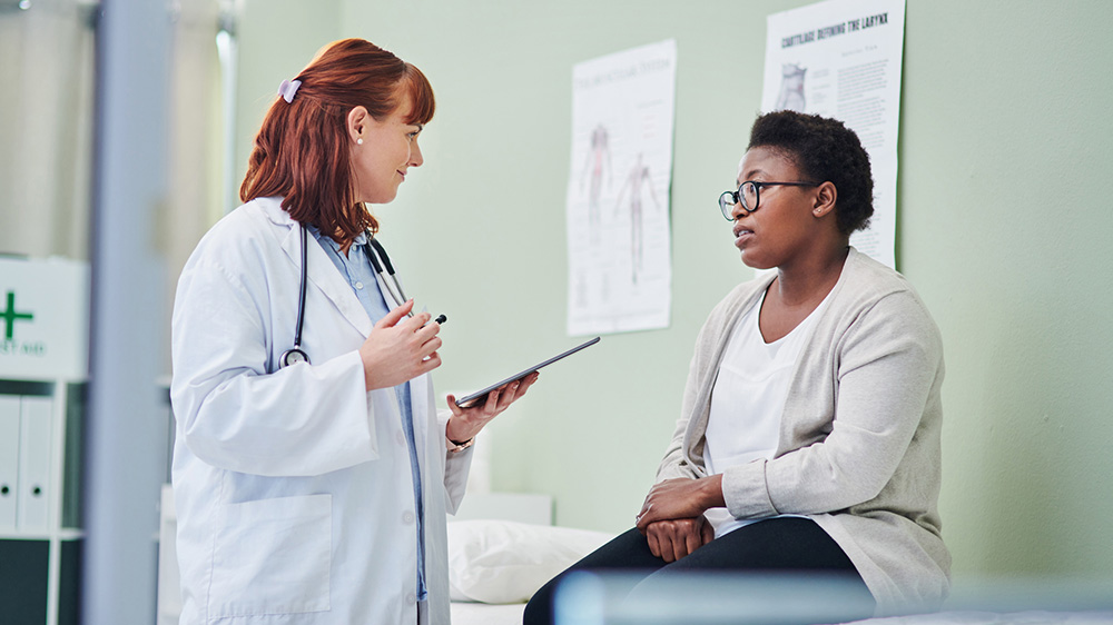Doctor discussing test results with patient