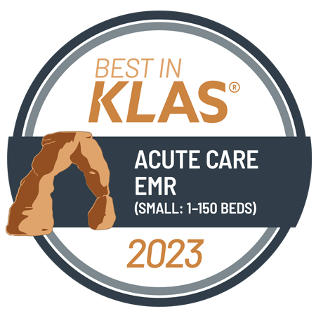 Best in KLAS 2023 award - Acute Care EMR (community hospital) for MEDITECH Expanse