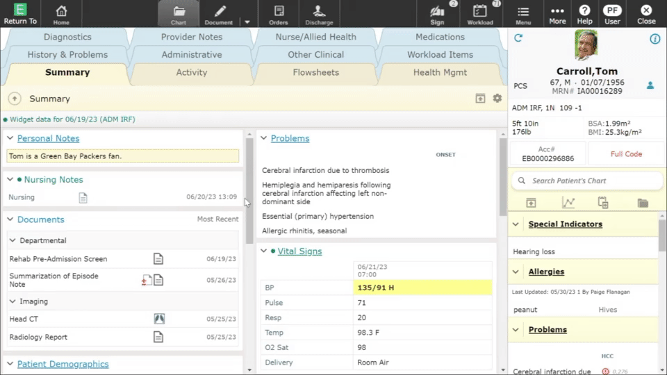 MEDITECH screenshot