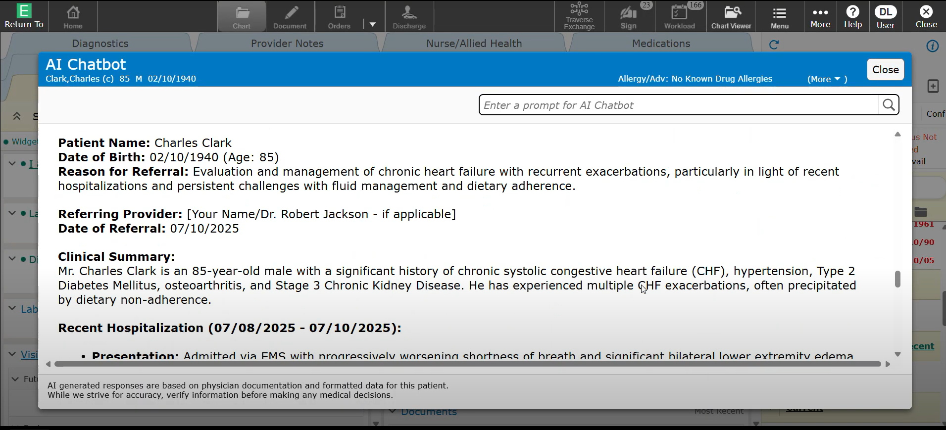 MEDITECH Expanse Nursing Handoff screenshot