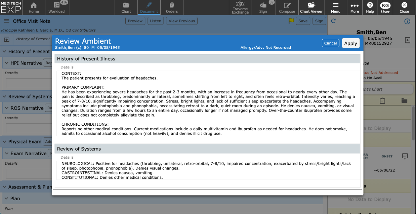 MEDITECH Ambient Web screen shot