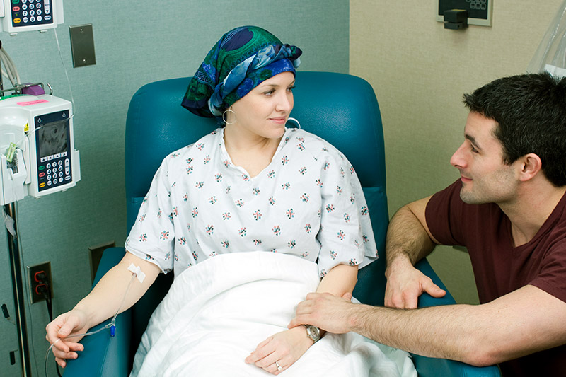 cancer patient with nurse
