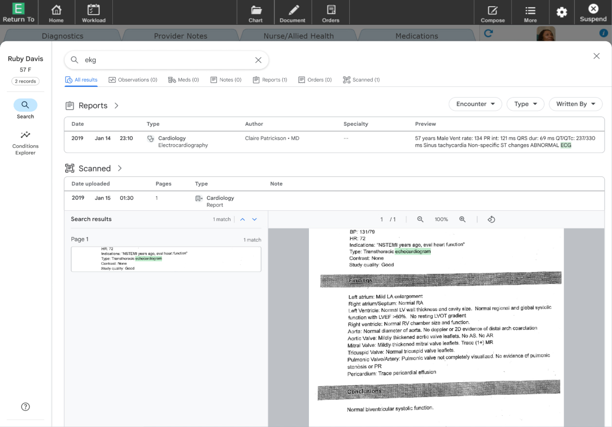 MEDITECH Expanse Navigator screenshot