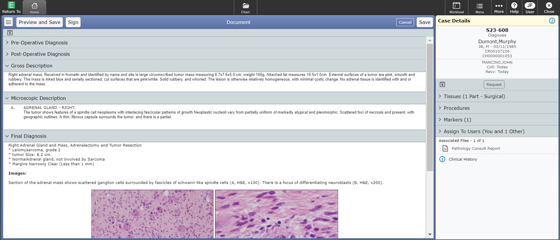 MEDITECH Expanse Pathology screenshot