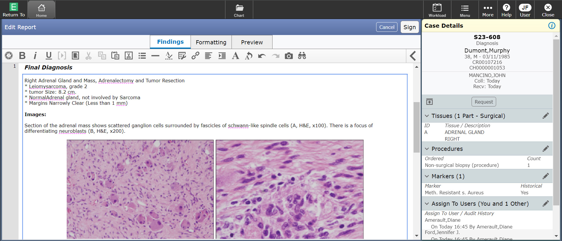 MEDITECH Expanse Pathology screenshot