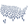 Icon showing people in the shape of the United States