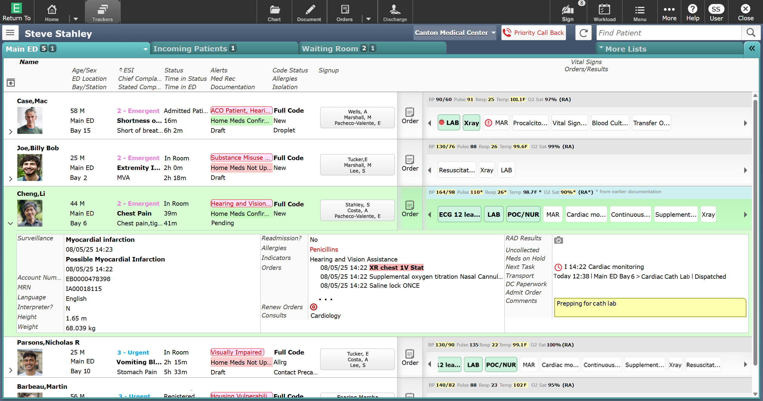 MEDITECH Expanse ED home screen shot
