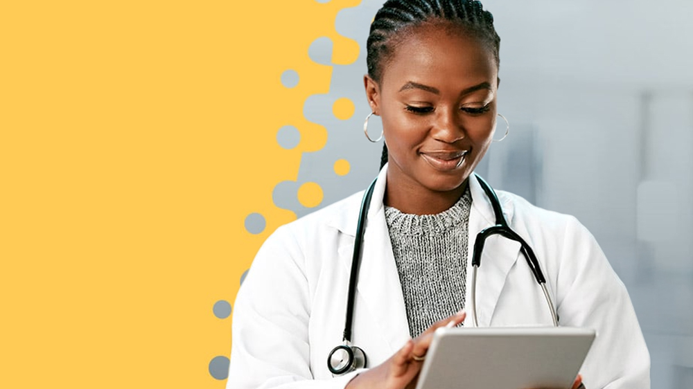 nurse holding tablet